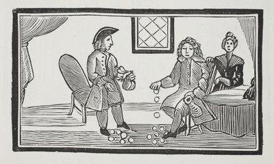 De geschiedenis van de blinde bedelaar van Bethnal Green, illustratie uit Chap-books van de achttiende eeuw door John Ashton, uitgegeven 1882 door English School