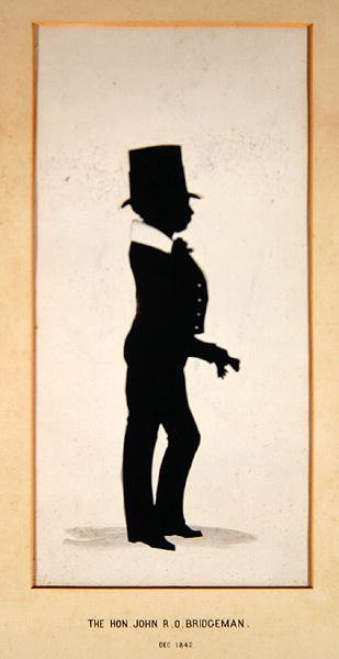 De Hon. John Bridgeman, silhouet door een onbekende kunstenaar door English School