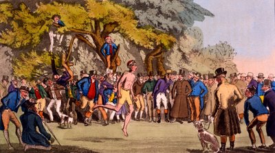 De Hopping Match op Clapham Common, uit Egans Sporting Anecdotes, gepubliceerd 1827 door English School