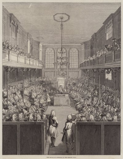 Het Lagerhuis in de Zitting 1741-2 door English School