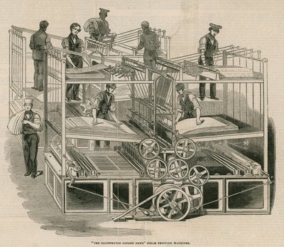 De stoomdrukmachines van The Illustrated London News door English School