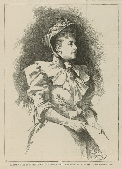 Het Imperial Institute: Madame Albani zingt het volkslied bij de openingsceremonie door English School