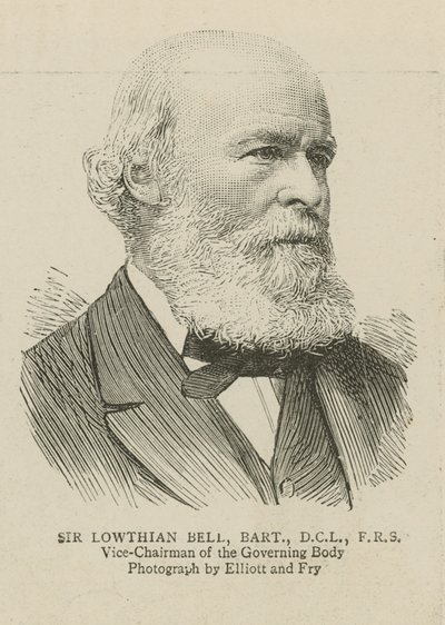 Het Imperial Institute: Sir Lowthian Bell, vicevoorzitter van het bestuursorgaan door English School