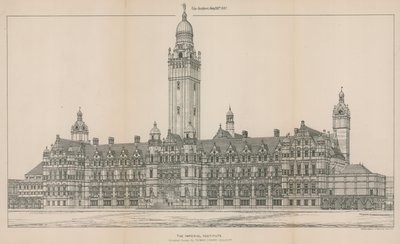 Het Imperial Institute: Het geaccepteerde ontwerp door Thomas Edward Collcutt door English School