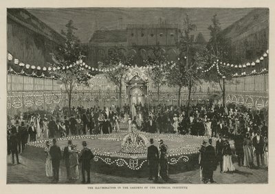 Het Imperial Institute: De verlichting in de tuinen door English School
