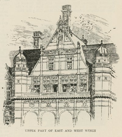 Het Imperial Institute: Bovenste deel van de oost- en westvleugels door English School