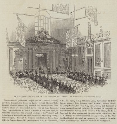 Het inauguratiediner van de sheriffs van Londen en Middlesex in Vintners