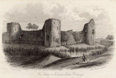 De binnenste of Normandische kasteel in Pevensey door English School