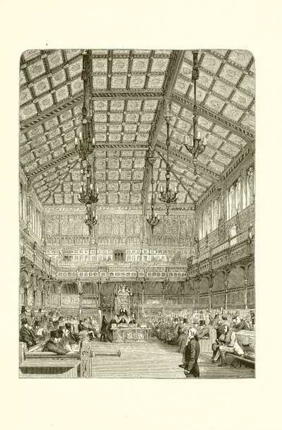 Het interieur van het Lagerhuis door English School