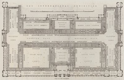 De Internationale Tentoonstelling, Plattegrond van de Galerijen door English School