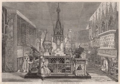 De Internationale Tentoonstelling; Uitzicht op het Middeleeuwse Hof door English School