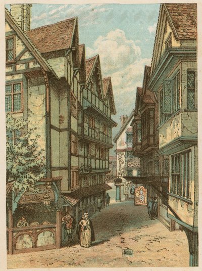 De Internationale Gezondheidstentoonstelling in South Kensington, 1884: de oude Londense straat door English School