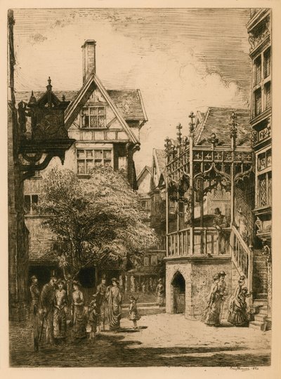 De Internationale Gezondheidstentoonstelling in South Kensington: de oude Londense straat door English School
