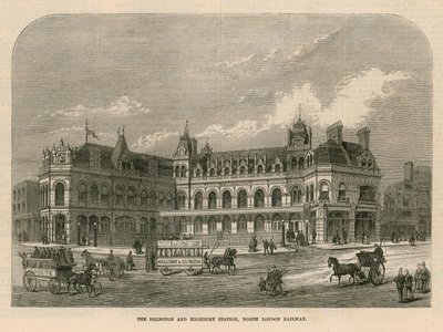 Het Islington en Highbury Station, North London Railway door English School
