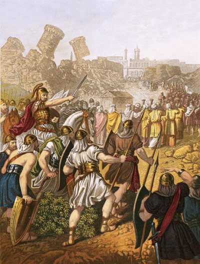 De Israëlieten omringen de muren van Jericho door English School