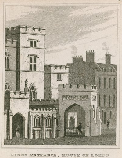 De Koningsingang naar het Hogerhuis, Westminster, Londen door English School
