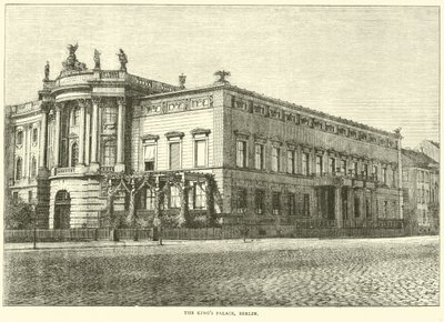 Het koninklijk paleis, Berlijn, maart 1871 door English School