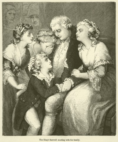 Het afscheid van de koning met zijn familie door English School