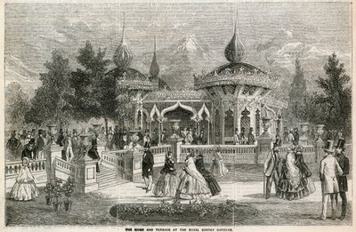 De Kiosk en Terras bij de Royal Surrey Gardens door English School