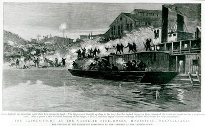 De Arbeidsstrijd bij de Carnegie Staalfabrieken, Homestead, Pennsylvania, uit 