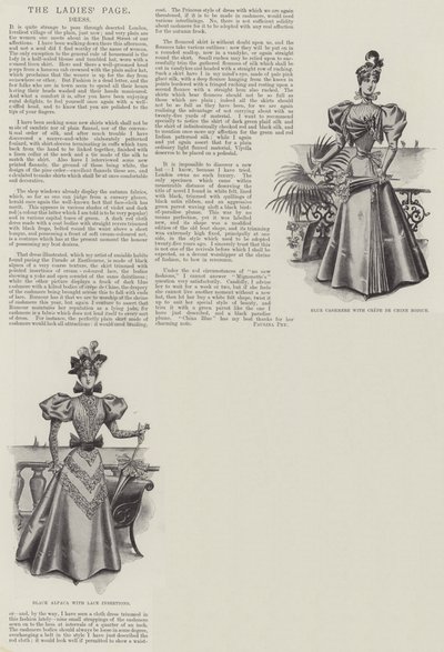 De damespagina, kleding (gravure) door English School