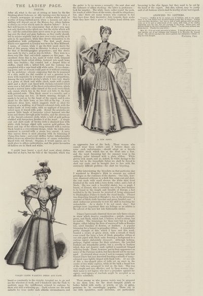 De damespagina, kleding (gravure) door English School