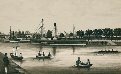 Landing Stage River View, Ipswich (litho) door English School