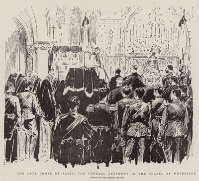De Laatste Graaf van Parijs, de Begrafenisceremonie in de Kapel in Weybridge door English School