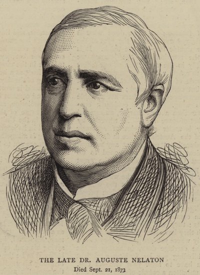 De Wijlen Dr Auguste Nelaton (gravure) door English School