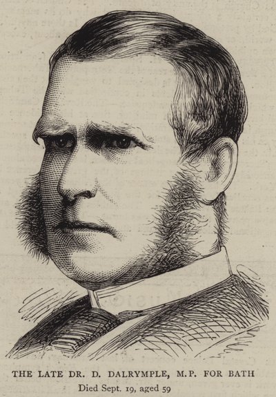 De Wijlen Dr D Dalrymple, MP voor Bath (gravure) door English School