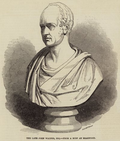 De Laatste John Walter, Esquire, van een Buste in Bearwood (gravure) door English School