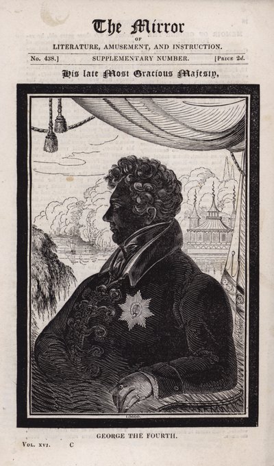 De overleden koning George IV door English School