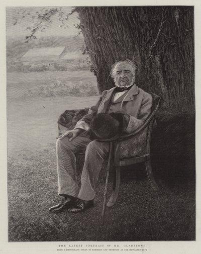 De nieuwste portretten van Mr Gladstone (gravure) door English School