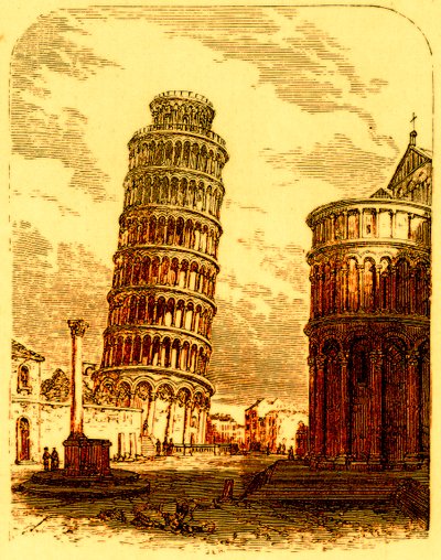 De Scheve Toren en Apsis van de Kathedraal, Pisa, illustratie uit The World as it Is door George Chisholm, gepubliceerd 1885 door English School