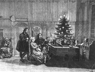 De legende van de eerste kerstboomkaarsen, midden 18e eeuw door English School