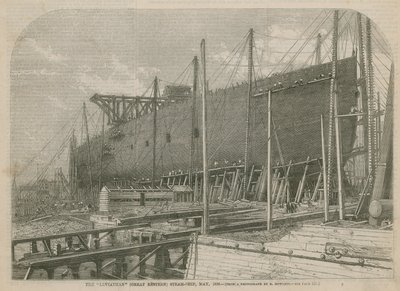 De Leviathan (Great Eastern) stoomschip, mei 1856 door English School