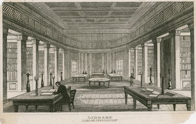 De Bibliotheek van de London Institution, Finsbury Circus, Londen door English School