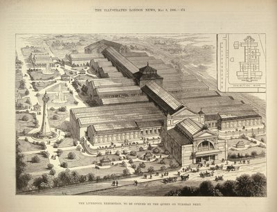 De Liverpool Tentoonstelling, te Openen door de Koningin, uit The Illustrated London News, 5 augustus 1886 door English School