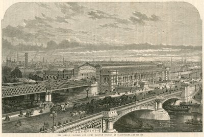 Het London, Chatham en Dover Railway Station bij Blackfriars, Londen door English School