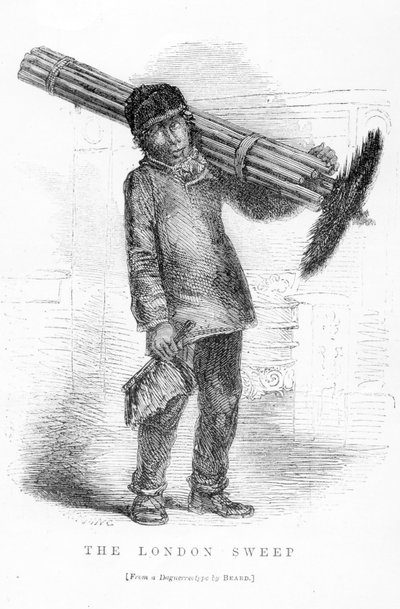 De Londense schoorsteenveger, naar de daguerreotypie van Richard Beard, illustratie uit 