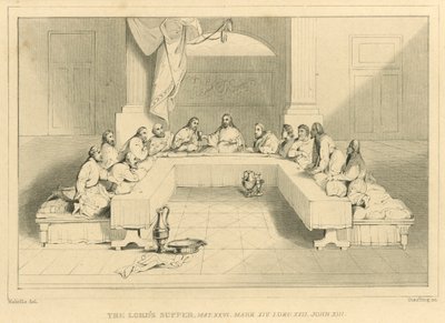 Het laatste avondmaal, Mattheüs XXVI, Marcus XIV, Lucas XXII, Johannes XIII door English School