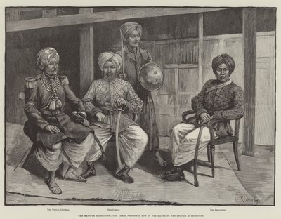 De Manipur-expeditie, de drie gevangenen nu in handen van de Britse autoriteiten door English School
