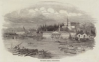 Het marinearsenaal, Constantinopel (gravure) door English School