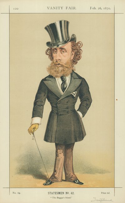 De Markies (John) Townshend, De Vriend van de Bedelaars, 26 februari 1870, Vanity Fair cartoon door English School