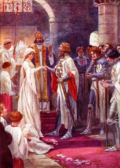 Het Huwelijk van Koning Arthur en Guinevere door English School