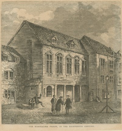De Marshalsea-gevangenis in de achttiende eeuw door English School