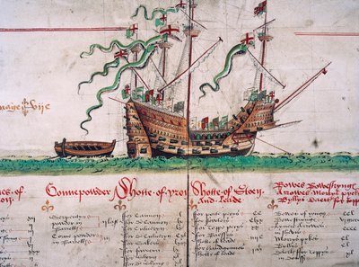 De Mary Rose, uit de Anthony Roll door English School