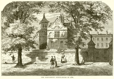 De Marylebone School-House in 1780 door English School