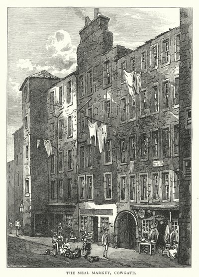 De Maaltijdmarkt, Cowgate (gravure) door English School
