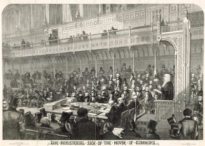 De ministeriële kant van het Lagerhuis door English School